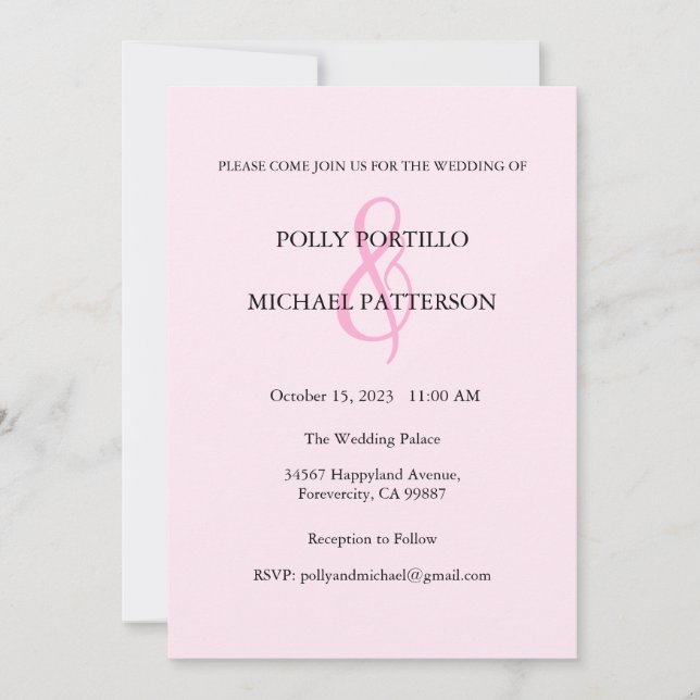 Wedding Invitation, Classic Wedding Invitation (Front)