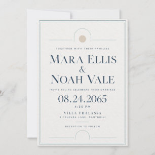 Wedding Invitation Coastal Editorial Aegean Line
