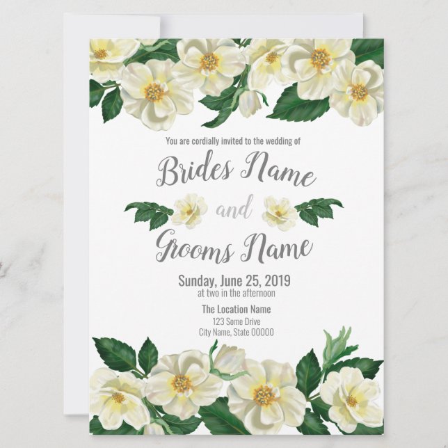 Wedding Invitation, Country Roses Save The Date (Front)