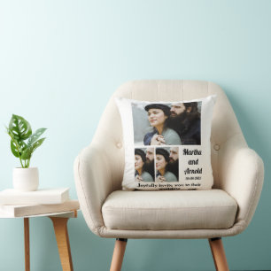 Wedding Invitation custom 3 Photo Collage Cushion