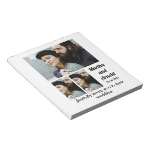 Wedding Invitation custom 3 Photo Collage   Notepad