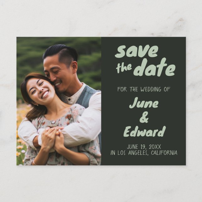 Wedding Invitation Custom Photo SAVE the DATE Card (Front)