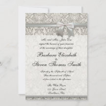 Wedding Invitation Custom White Lace Template
