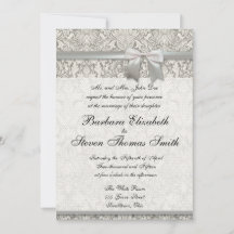 Wedding Invitation Custom White Lace Template