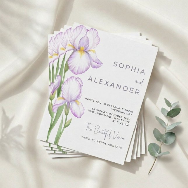 Wedding Invitation "Delicate Irises" (Creator Uploaded)