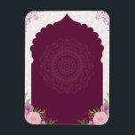 Wedding invitation design magnet<br><div class="desc">The wedding invitation design is an elegant and sophisticated card surrounded by delicate floral motifs that exude a timeless charm. The edges of the card are subtly embellished with ornate borders, adding to its luxurious feel. Overall, the design balances simplicity and grandeur, making it perfect for a traditional yet sophisticated...</div>