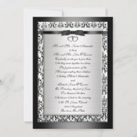 Wedding Invitation elegant Black white