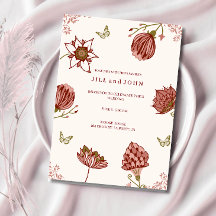 Wedding Invitation Elegant Blush Pink Floral 