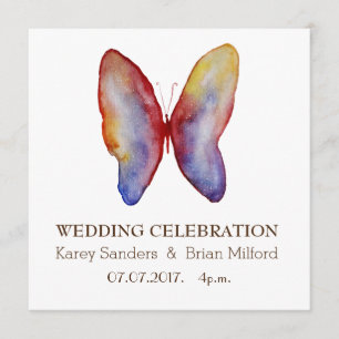 Wedding Invitation, Elegant ,Butterfly Art Invitation