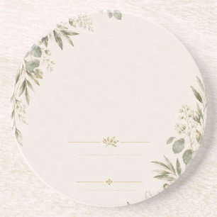 Wedding Invitation Elegant European Botanical  Coaster