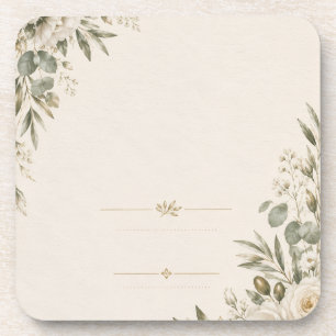 Wedding Invitation Elegant European Botanical Coaster