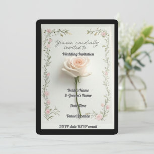 Wedding Invitation Elegant Floral Romanic Rustic