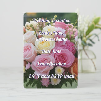 Wedding Invitation Elegant Floral Romanic Rustic