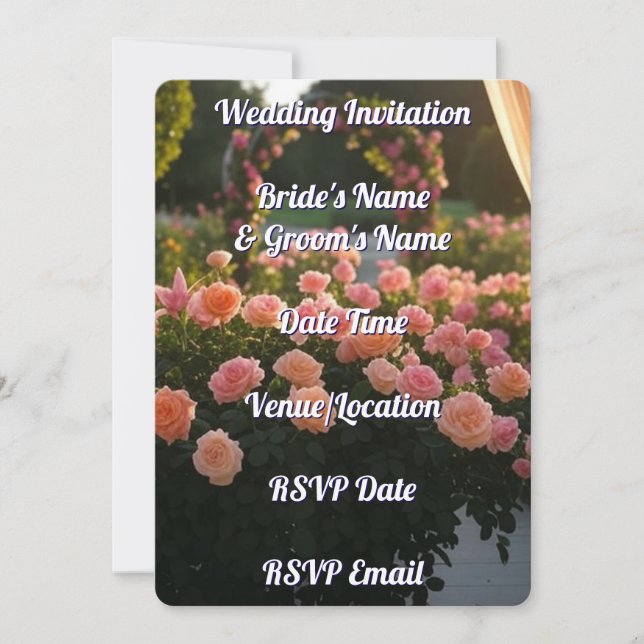 Wedding Invitation Elegant Floral Rustic Digital (Front)