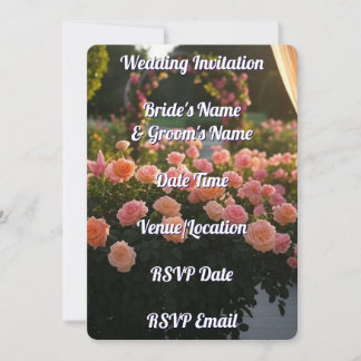 Wedding Invitation Elegant Floral Rustic Digital