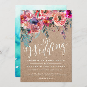 WEDDING INVITATION   Elegant Floral Rustic Spring
