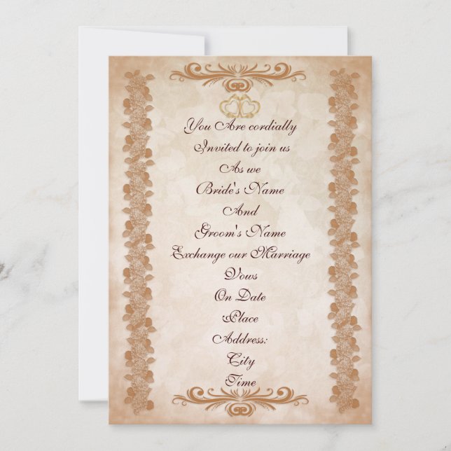 Wedding invitation elegant formal floral (Front)