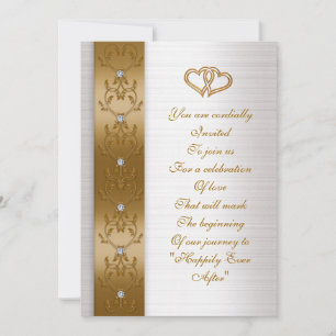 Wedding invitation elegant gold border