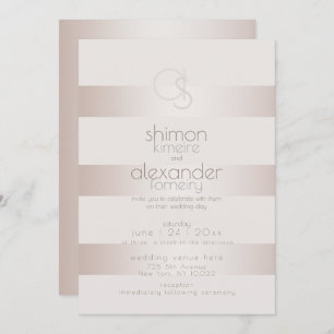 Wedding Invitation   Elegant Modern Blush Pearl