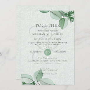 Wedding Invitation Elegant Watercolor Eucalyptus