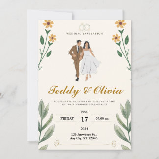 wedding invitation en couple 
