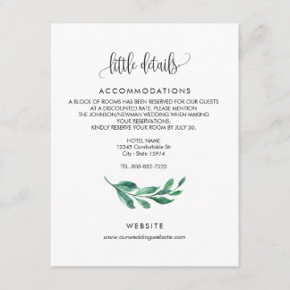 Wedding Invitation - enclosure card, details card