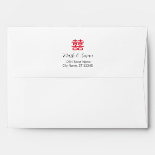 Wedding Invitation Envelope with Double Happiness