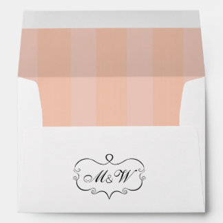 Wedding invitation envelope with inside stripes