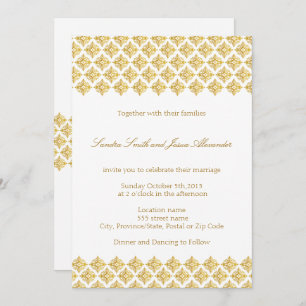 Wedding Invitation faux Gold Arabesques
