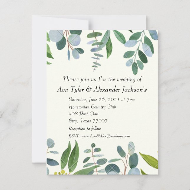 Wedding invitation Flat Card (Front)