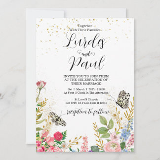 Wedding invitation Floral Butterfly
