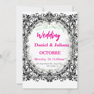 wedding, invitation, floral, pink, elegant, romant holiday card