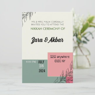 Wedding Invitation, Floral wedding invitation