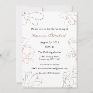 Wedding Invitation, Floral Wedding Invitation