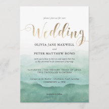 Wedding Invitation Foil - Watercolor Seas