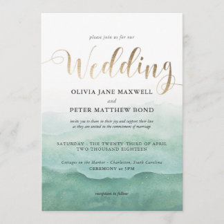 Wedding Invitation Foil - Watercolor Seas