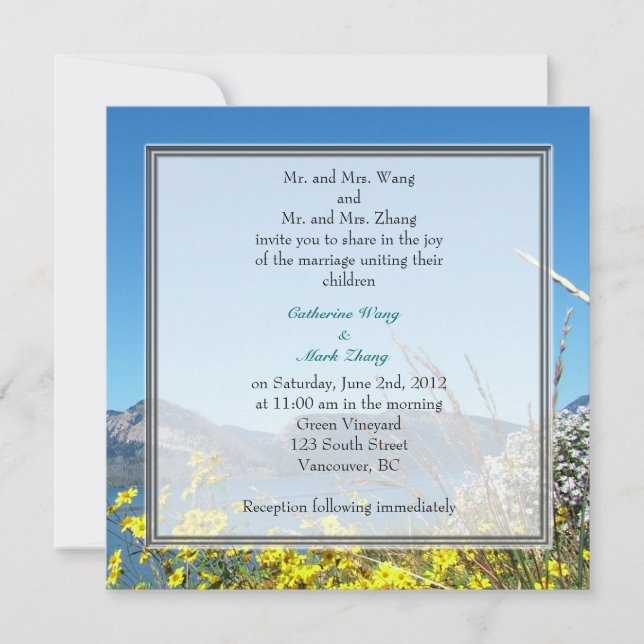 wedding invitation from bride and groom's parents, (Front)