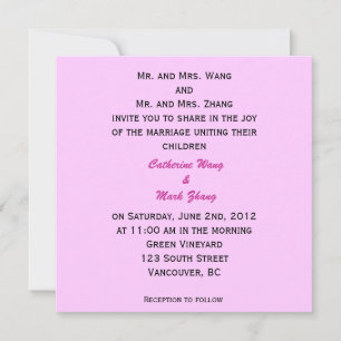 wedding invitation from bride and groom's parents