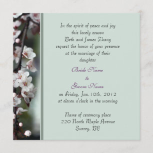 wedding invitation from bride's parents