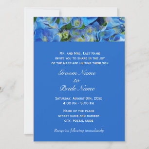 wedding invitation from groom's parents, blue