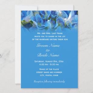 wedding invitation from groom's parents, blue