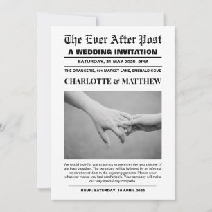 Wedding Invitation Front Page Newspaper