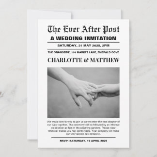 Wedding Invitation Front Page Newspaper