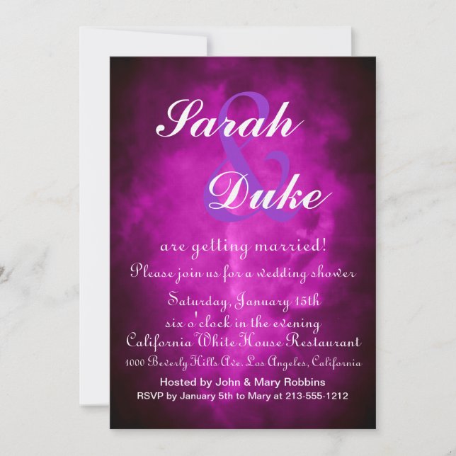 Wedding Invitation Fuchsia & Lilac (Front)