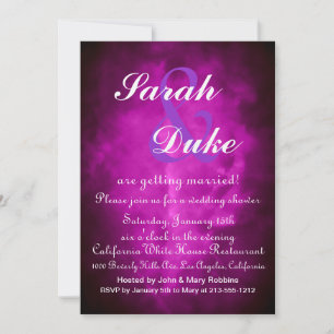 Wedding Invitation Fuchsia & Lilac