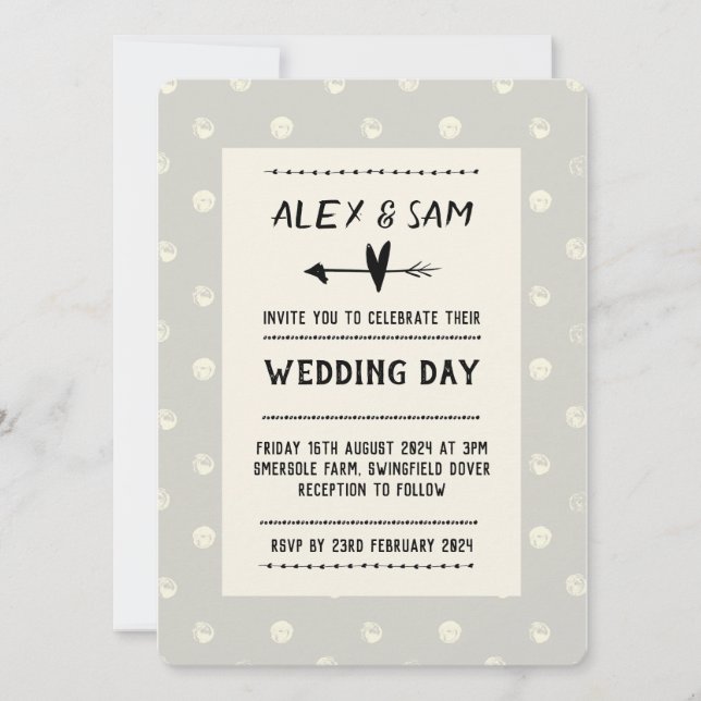 Wedding Invitation fun modern design (Front)