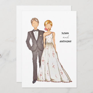 Wedding invitation, hand drawn illustration. invitation