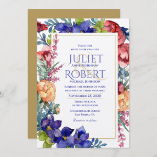 Wedding Invitation Happiness Watercolor Floral