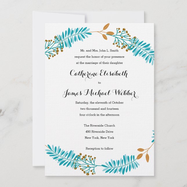 Wedding Invitation Hosted by Bride's Parents (Front)