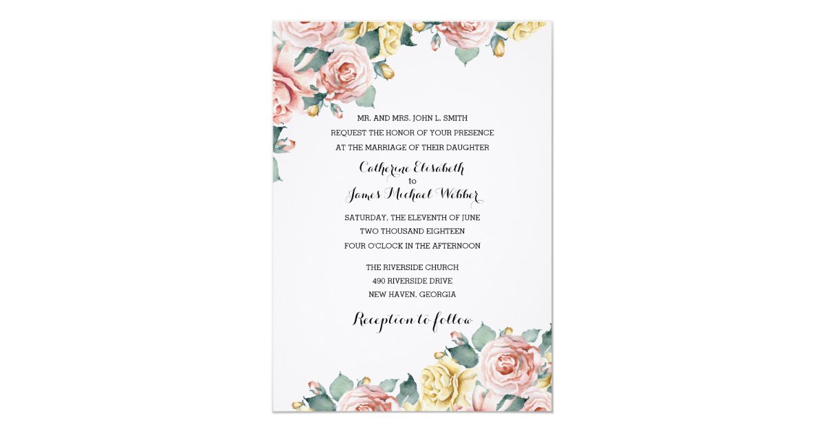 Wedding Invitation Hosted by Bride&#039;s Parents | Zazzle.com.au